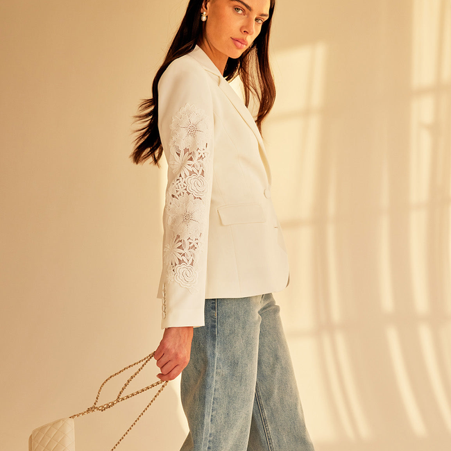 Venturi Lace Combo Blazer-gallery-43593646571770