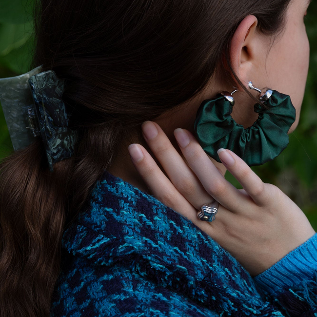 Scrunchie Earrings in Forest-gallery-42058079731950