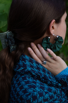 Scrunchie Earrings in Forest