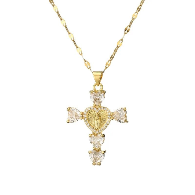 24K Crystal Cross Necklace-gallery-31653963792459