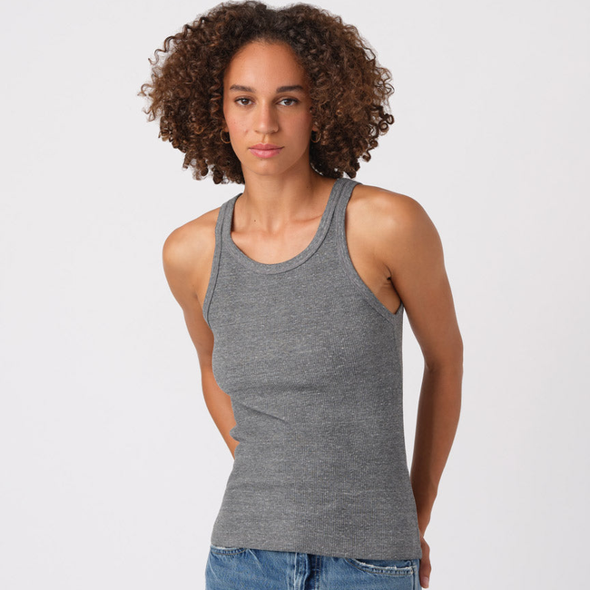 Long Rib Tank <br> Heather Grey-gallery-31378129125442