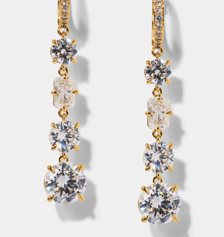 STELLAR CZ LINEAR LEVERBACK EARRINGS