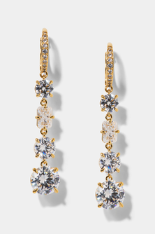 STELLAR CZ LINEAR LEVERBACK EARRINGS