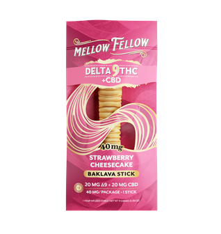 Delta 9 THC + CBD Baklava Sticks - Strawberry Cheesecake 40mg