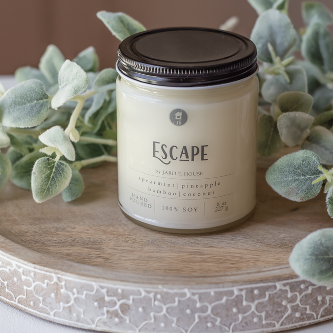 Escape Soy Candle | Bamboo + Coconut Scented Candle 8 oz.-gallery-29204526104646