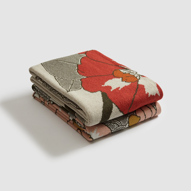 Prairie Rose Throw Blanket by Hannah Borger Overbeck-gallery-46682939326755