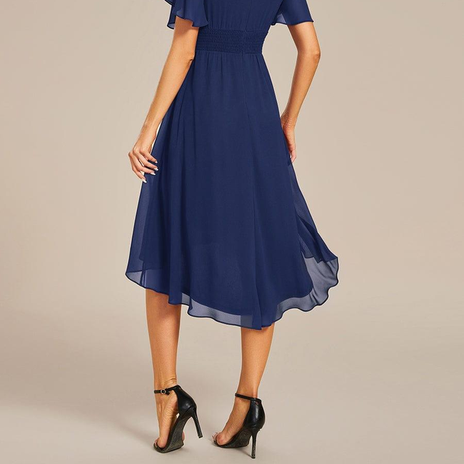 ever EDEN|Flowy Chiffon Round Neckline A-Line Knee Length Bridesmaid Dress-gallery-33223947845706