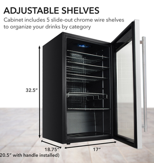 Whynter BR‑130SB 127‑Can Stainless Beverage Fridge