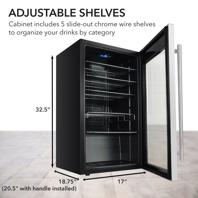 Whynter BR‑130SB 127‑Can Stainless Beverage Fridge-gallery-47378315837688