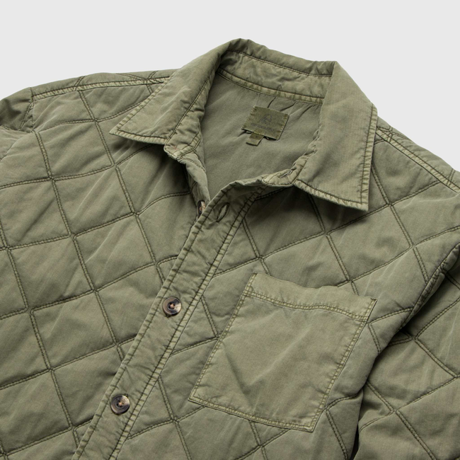 Lennon Quilted Shirt Jacket - Lichen Green-gallery-44084781809922