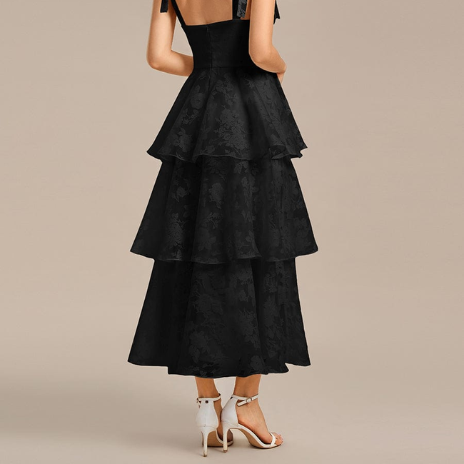 ever CODI|Bow Straps Floral Lace Tiered Dress-gallery-33405961633866