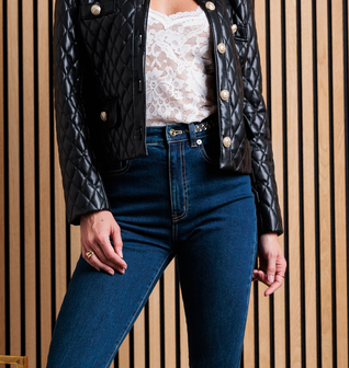 Brevel Quilted Vegan Leather Jacket