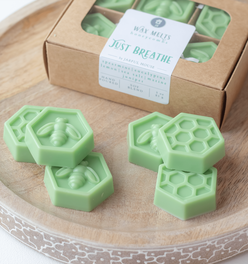 Just Breathe Wax Melts Honeycombs Pack of 6 - Eucalyptus + Lemon + Juniper