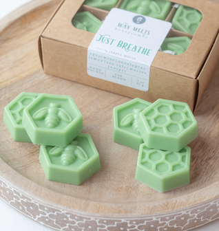 Just Breathe Wax Melts Honeycombs Pack of 6 - Eucalyptus + Lemon + Juniper
