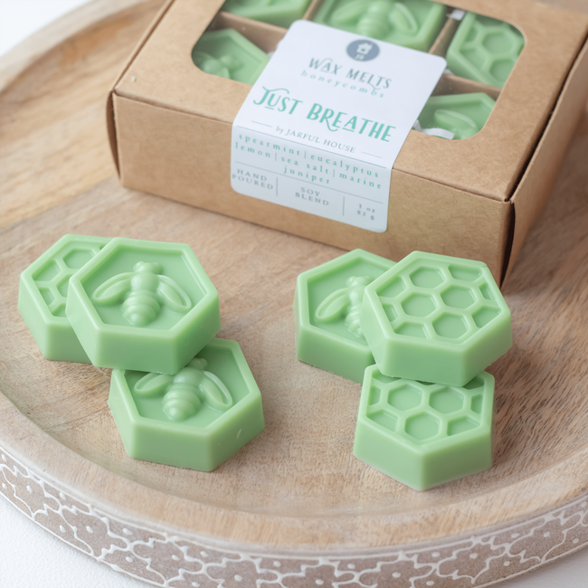 Just Breathe Wax Melts Honeycombs Pack of 6 - Eucalyptus + Lemon + Juniper-gallery-29494984409158