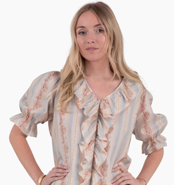 Pretty in Peace Top - Georgette Stripe