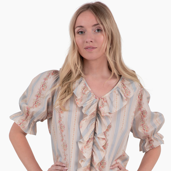 Pretty in Peace Top - Georgette Stripe-gallery-52321787085088