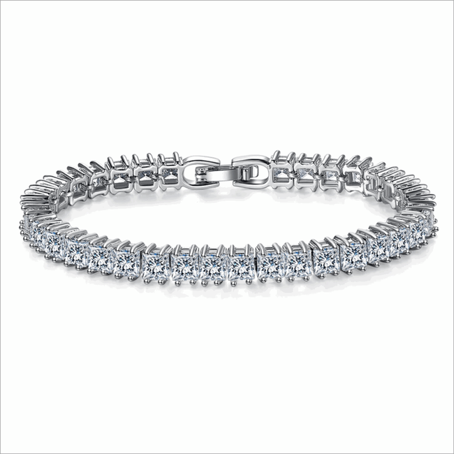 Princess Cut Cubic Zirconia Tennis Bracelet-gallery-30351751118906