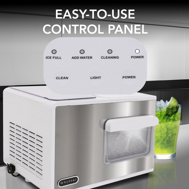 Whynter IBX‑388WS 50 lb Nugget Ice Maker – White Glass Design-gallery-45987528376568