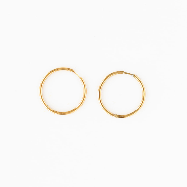 Endless Hoop Thin Gold-gallery-38010591346862