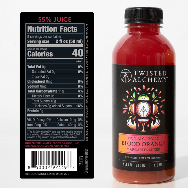 16oz BLOOD ORANGE MARGARITA MIXER COLD PRESSED-gallery-60313963037039