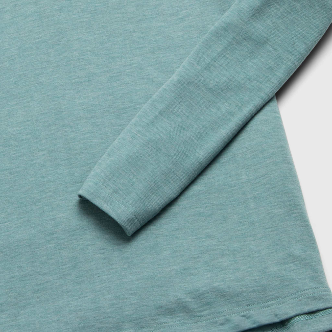 Sean Ultra Soft Classic Henley - Aqua Heather-gallery-44013876183298
