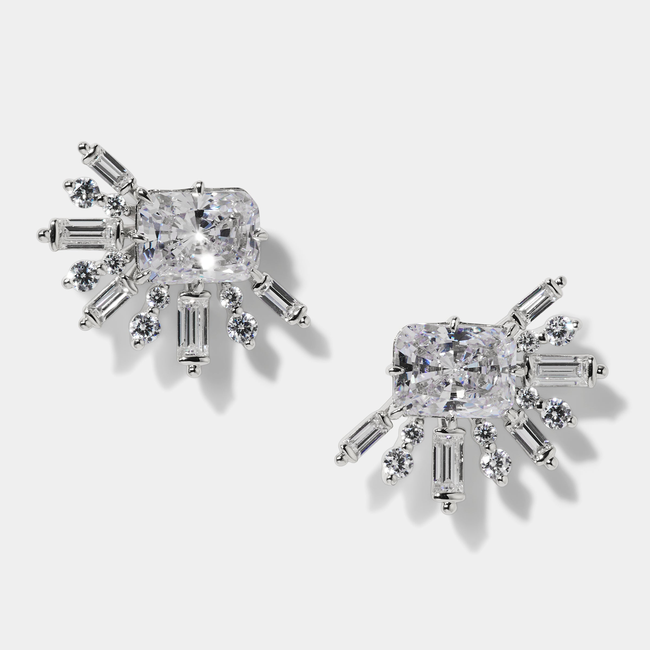 STELLAR HALO CZ STUD EARRINGS-gallery-48486113804547