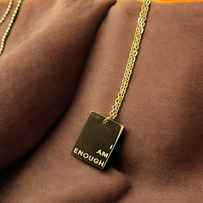 I AM ENOUGH Gold Necklace-gallery-42474126803194
