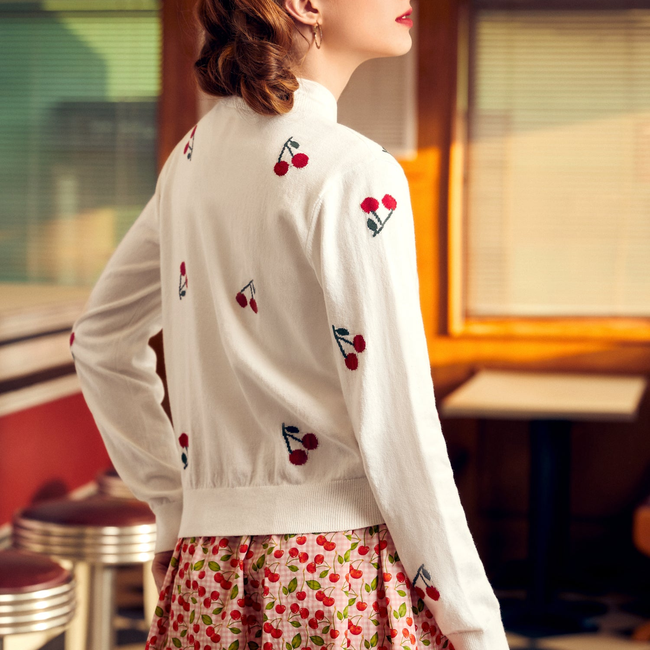 Cherry on Top Crew Neck Cardigan-gallery-38183438680235