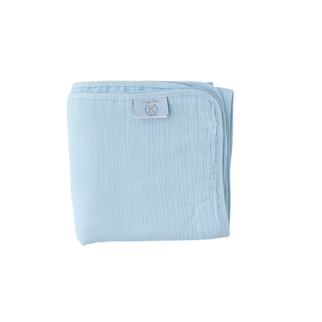 100% Muslin Cotton Blanket – Sky Blue Solid (Available in Two Sizes)-gallery-46906246791401