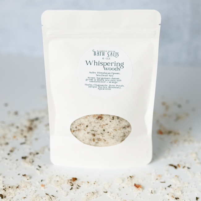 Whispering Woods Bath Salts - 6 oz | Herbal Bath Soak with Chamomile & Rosemary-gallery-32435652001862