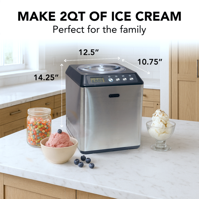 Whynter 2.1 Quart Upright Ice Cream Maker with Stainless Steel Bowl ICM-201SB-gallery-46302115135736