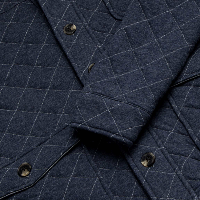 Austin Quilted Shawl Cardigan – Navy Heather-gallery-44470651420930