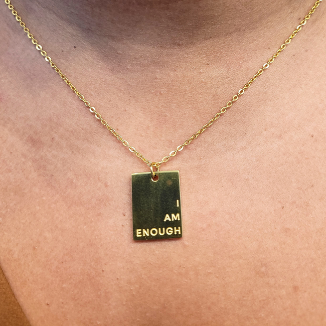 I AM ENOUGH Gold Necklace-gallery-42474126835962