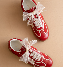 The Dalia | Cherry Red Lace Up Sneaker