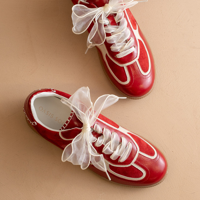 The Dalia | Cherry Red Lace Up Sneaker-gallery-40524888309937