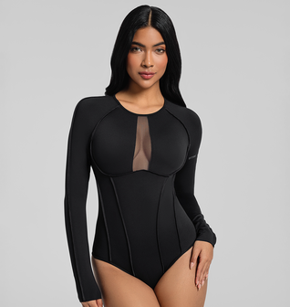 V-Panel Mesh Bodysuit