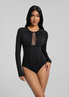 V-Panel Mesh Bodysuit
