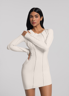 Curved Stitching Mini Dress