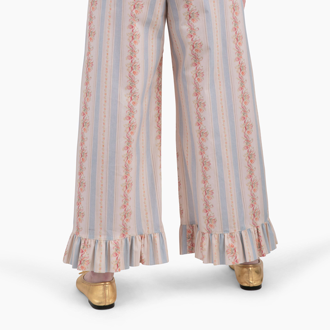 Lady Bird Ruffle Pant - Georgette Stripe-gallery-52321645461792