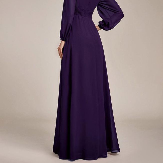 ever CELESTE|Long Sleeve Chiffon A-Line Empire Waist Formal Dress-gallery-32686615625802