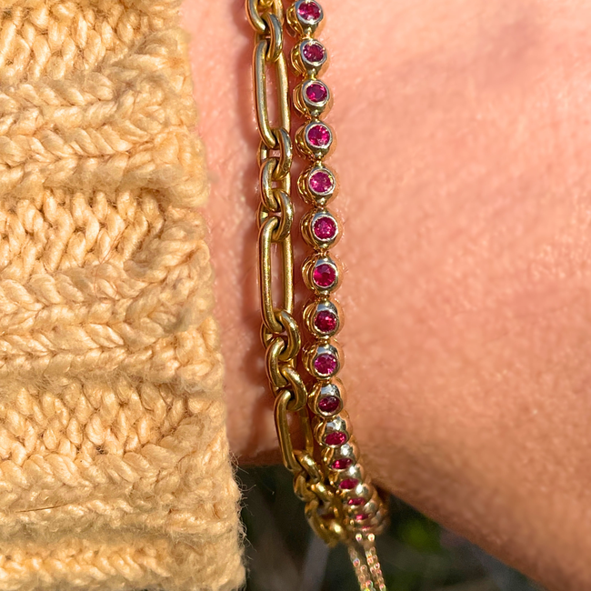 3GOG 14K Original Bubble Bracelet - Emerald, Ruby, or Sapphire - PREORDER DOWNPAYMENT-gallery-50671667085627