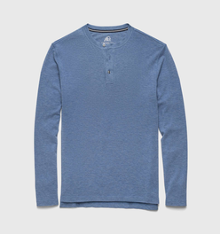 Sean Ultra Soft Classic Henley - Blue Heather