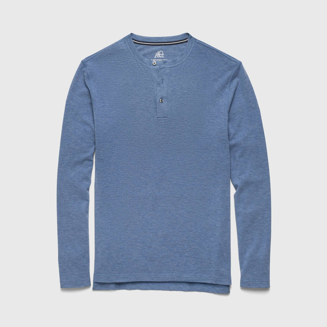 Sean Ultra Soft Classic Henley - Blue Heather-gallery-44013876576514