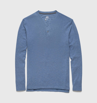 Sean Ultra Soft Classic Henley - Blue Heather