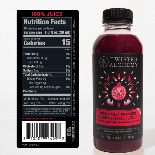16oz 100% POMEGRANATE JUICE COLD PRESSED-gallery-60831901385071