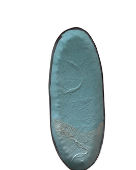 Large Oval Tray in Echeveria Teal