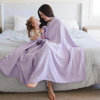 100% Muslin Cotton Blanket – Lavender Solid (Available in Two Sizes)