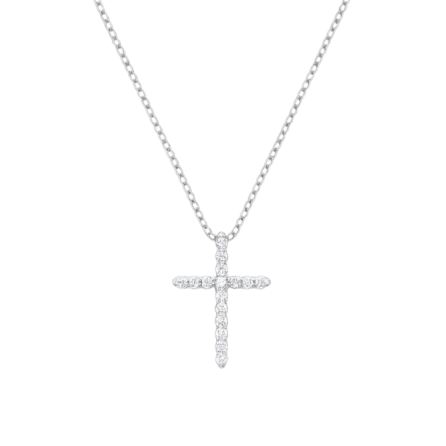 Faith Cubic Zirconia Cross Necklaces-gallery-31396266049594