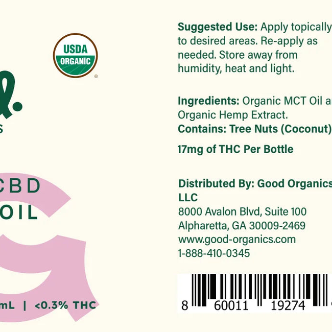 USDA Organic Full Spectrum Massage Oil - 500mg-gallery-46361754763573